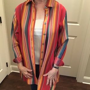 Lucky & Blessed Striped Multicolor Long Top